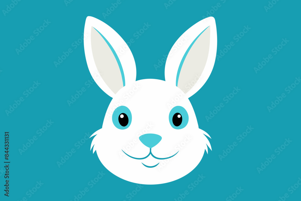 Obraz premium Happy Easter Rabbit Silhouette Face vector design,illustration, hare, animals, cute, holiday, fun, spring, baby, art, mammal, egg, pet, toy, love, 