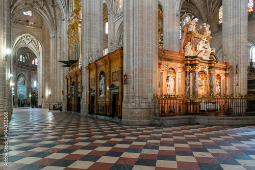 view of the side nave and retrochoir of the Segovia Cathedral photo