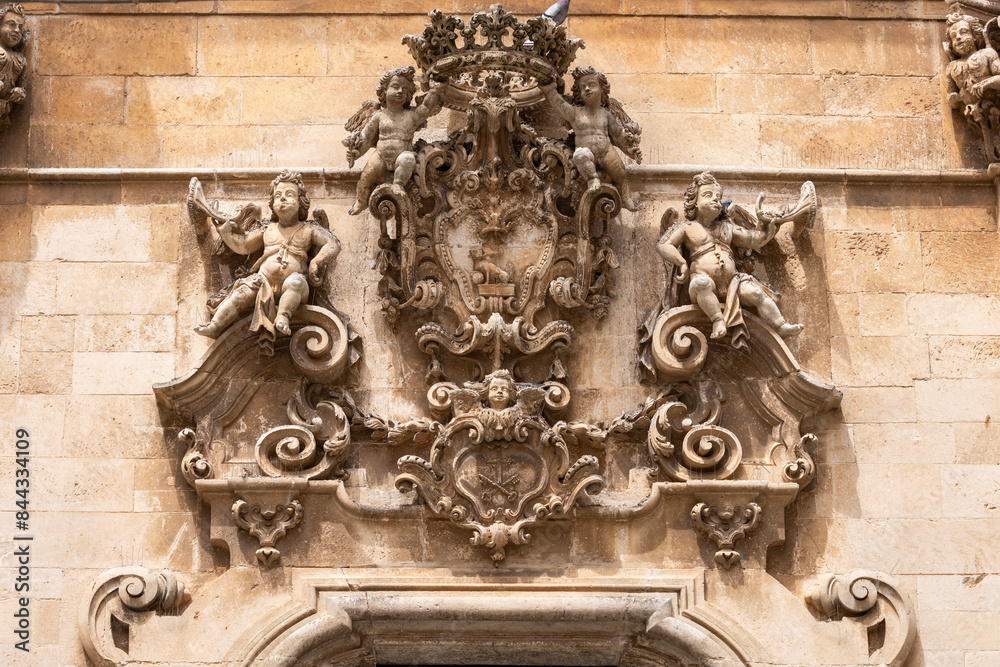 Decorative facade of baroque Church of Saint Dominic, Martina Franca, Italy, Apulia