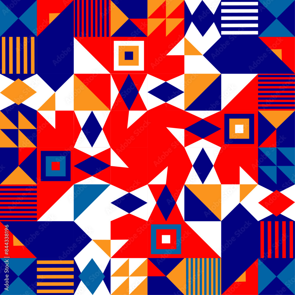 Mosaico de geometría de moda, patron geométrico para pared, poster, portada con fondo blanco . Mosaico de geometría de moda, patron geométrico para pared, poster, portada con fondo blanco .