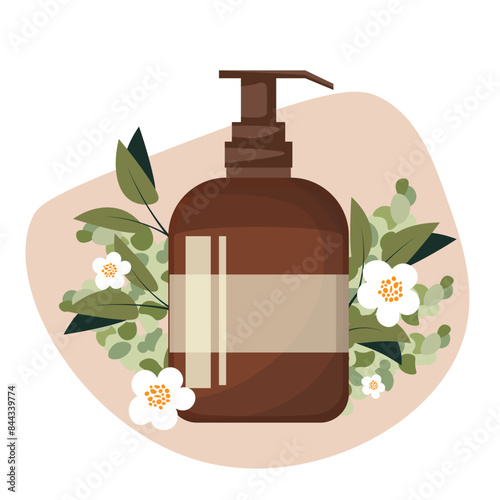 Cosmetics, liquid soap, soap jar