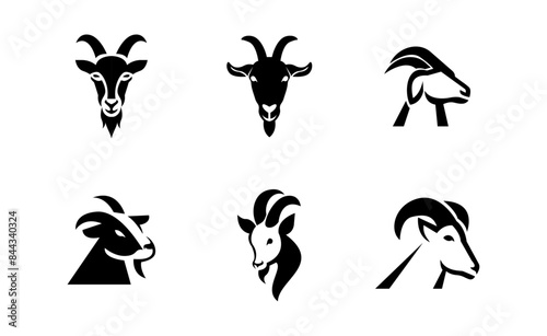 Goat Head logo icon design illustration