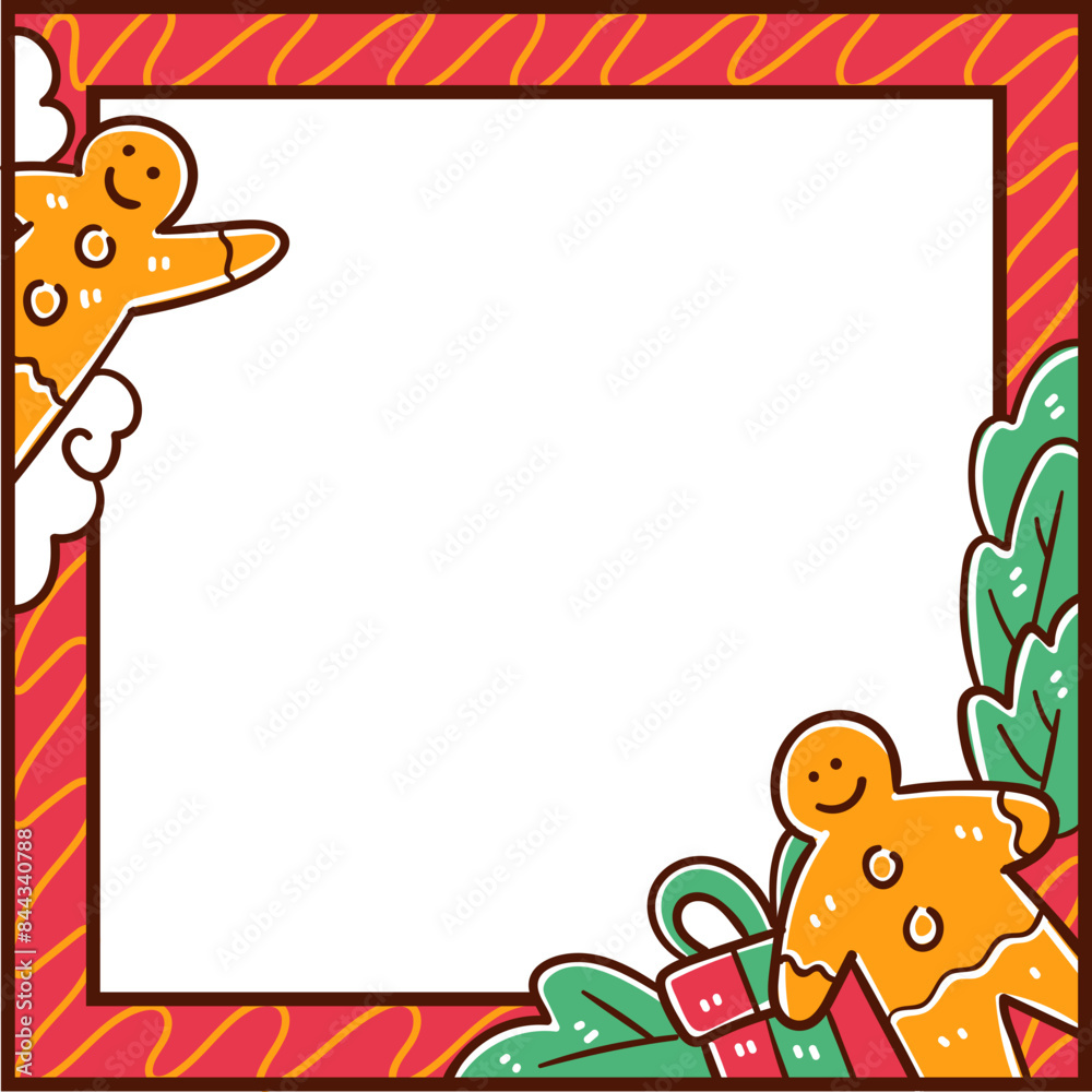 Fototapeta premium Hand-drawn frame of christmas