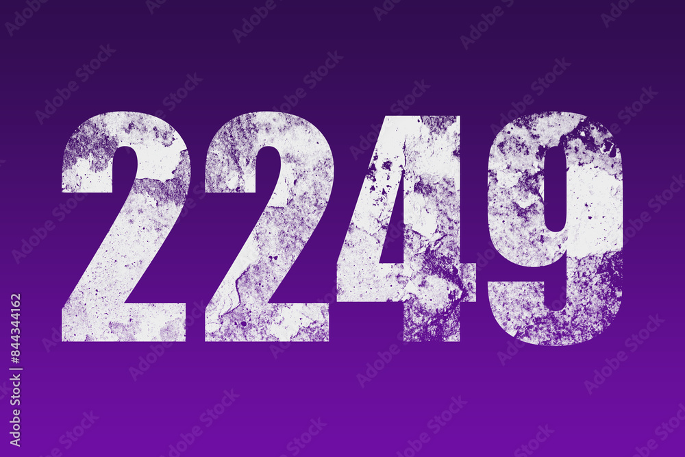 flat white grunge number of 2249 on purple background. flat white grunge number of 2249 on purple background.