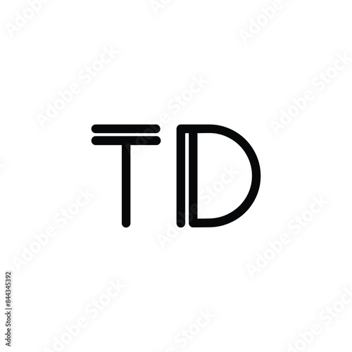 Modern Initials TD Logo, suitable for business with DT or TD initials. Alphabet letter icon logo TD