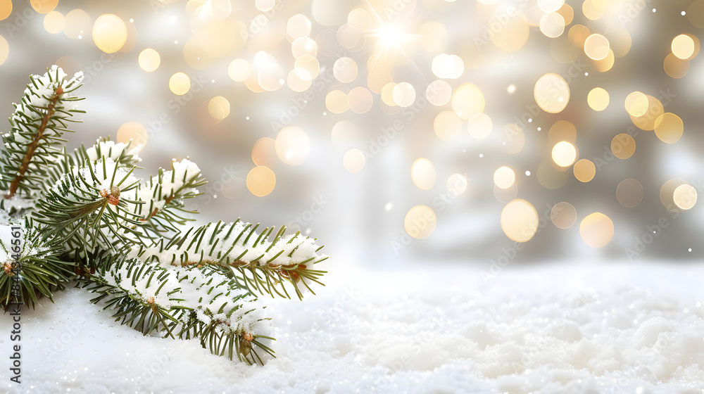 Christmas background with snowflakes and bokeh lights. Winter background for Christmas card. banner or poster design. Snowy landscape with copy space Christmas background with snowflakes and bokeh lights. Winter background for Christmas card. banner or poster design. Snowy landscape with copy space