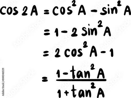 trigonometric formulas math handwritten