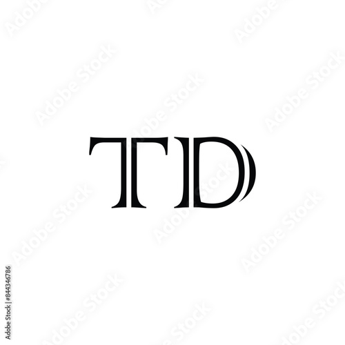 Modern Initials TD Logo, suitable for business with DT or TD initials. Alphabet letter icon logo TD