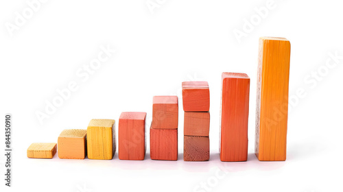 Colorful wooden blocks arranged in ascending order, representing growth and progress in a simple conceptual illustration.