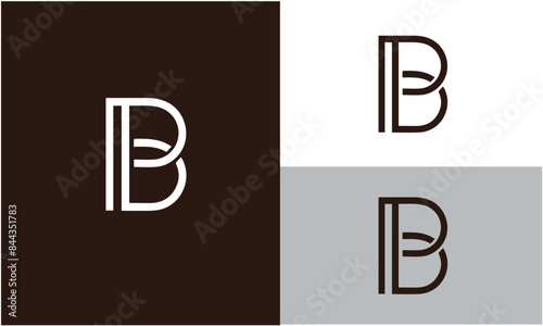 Alphabet letter icon logo BP or PB photo