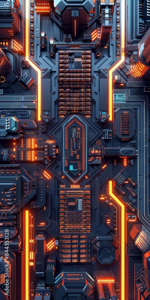 Fototapeta premium data set with futuristic matrix