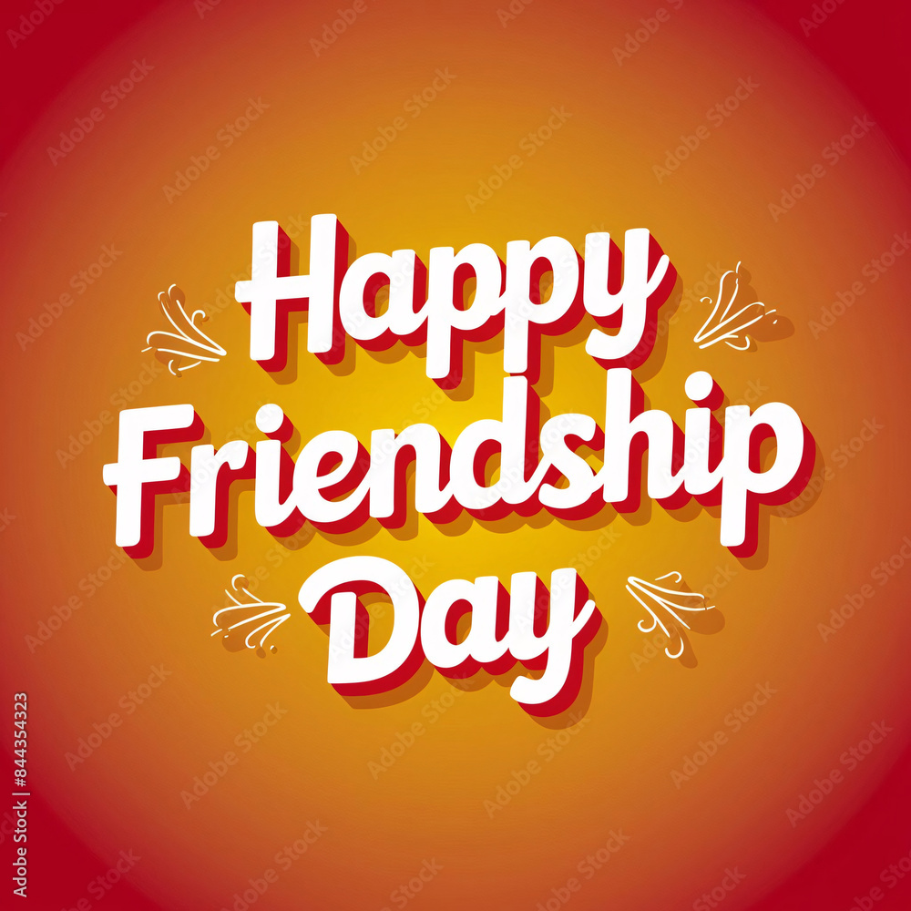Happy Friendship Day 3D lettering on a wall or festive background Happy Friendship Day 3D lettering on a wall or festive background