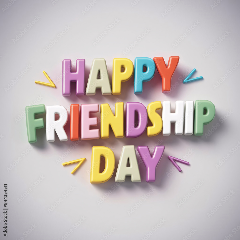 Happy Friendship Day 3D lettering on a wall or festive background Happy Friendship Day 3D lettering on a wall or festive background