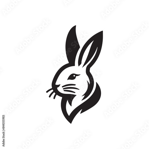 Bunny or rabbit logo design, vector illustration