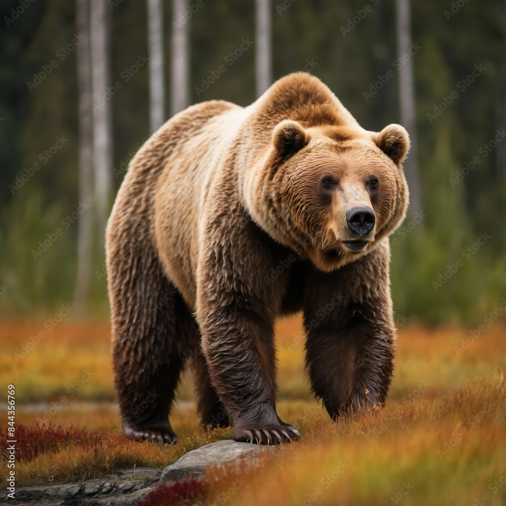 Obraz premium brown bear observing its environment