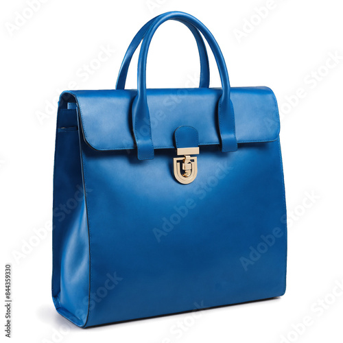 Blue purse isolated on no background. PNG illustration of a leather purse.