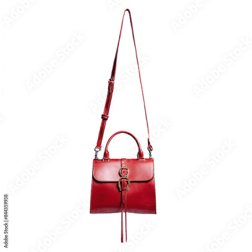 Red purse isolated on no background. PNG illustration of a leather purse.