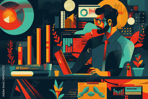 Expert Opinion Support Services Business Consulting Concept, business, consulting, expert. AI illustrations 