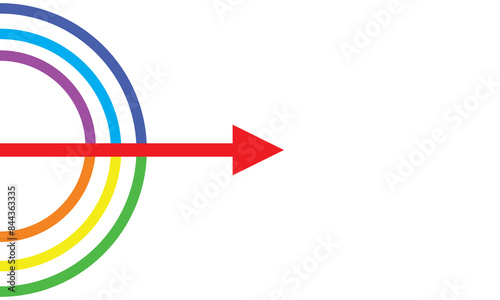 Colorful merging arrows image. Clipart image.  isolated on white background. EPS 10