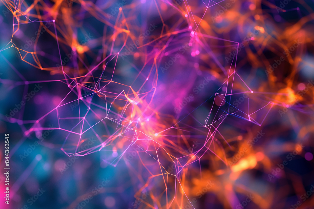 3D illustration of human brain neurons Neurons are part of the brain and central nervous system. or abstract background Smooth multi-colored lines on a black background.