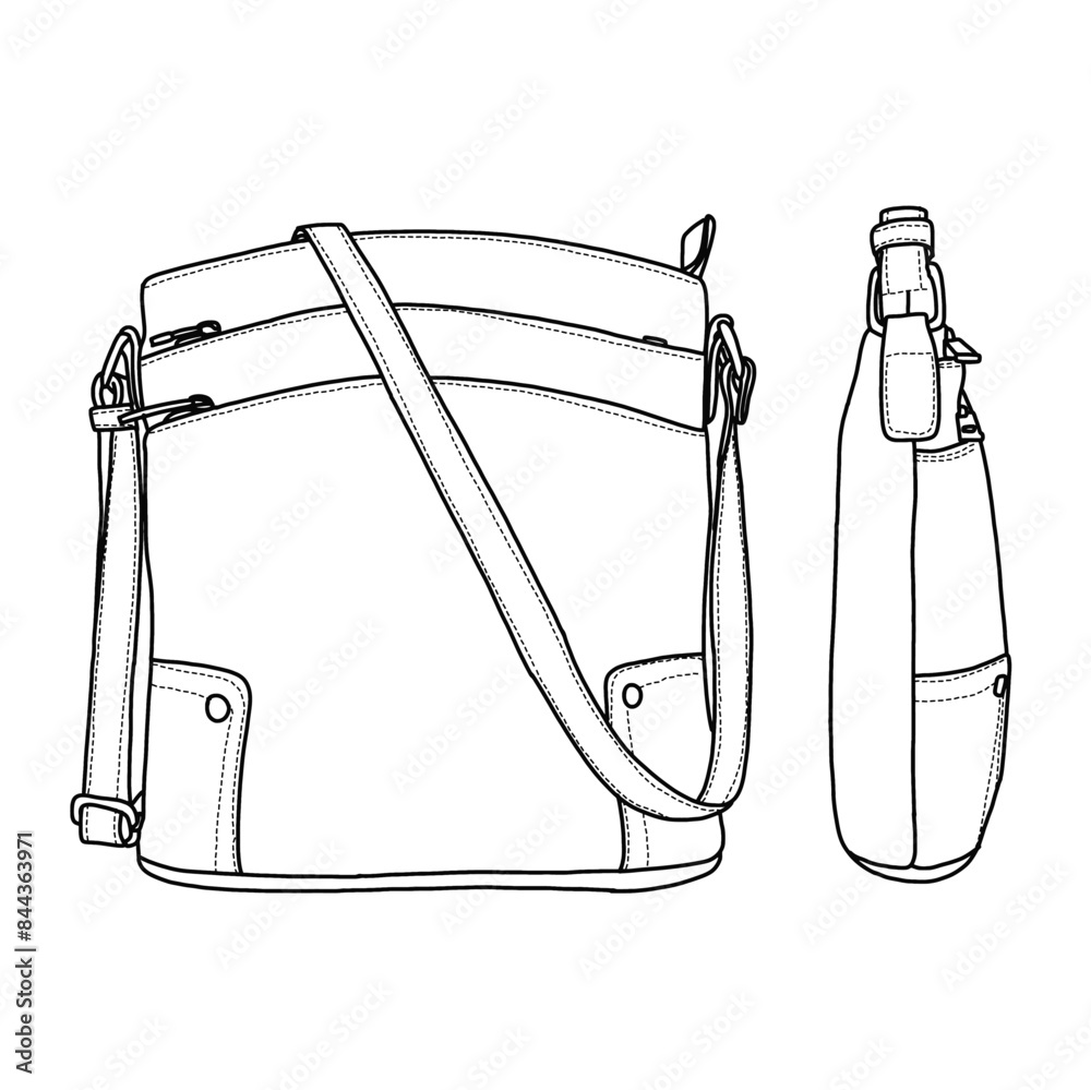 Triple Zip Pocket Large Cross body