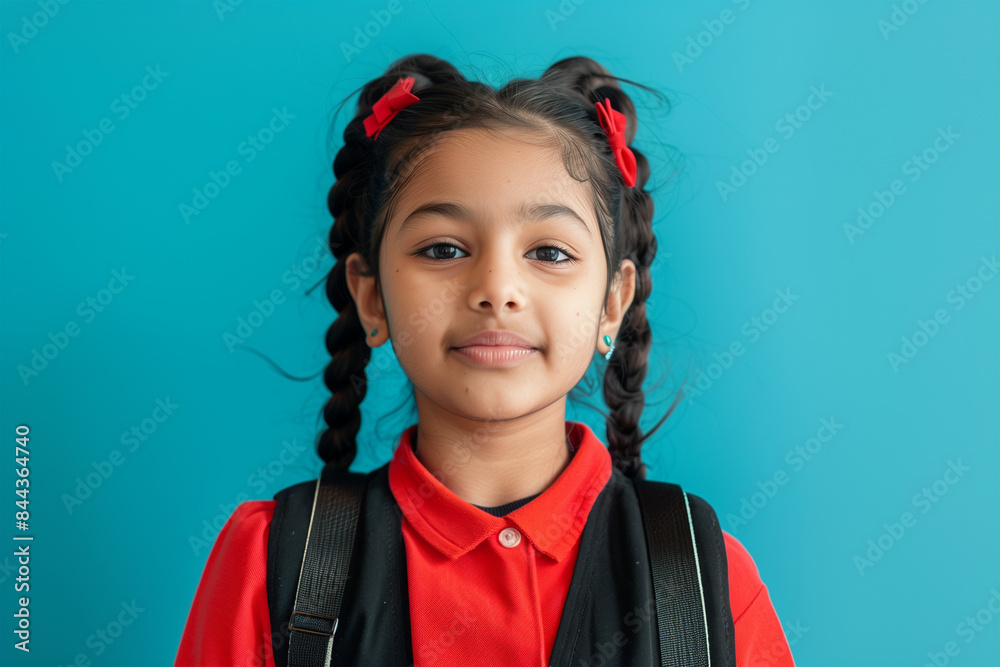 young happy indian school girl posing young happy indian school girl posing