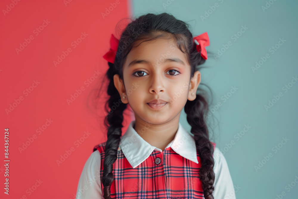 young happy indian school girl posing young happy indian school girl posing