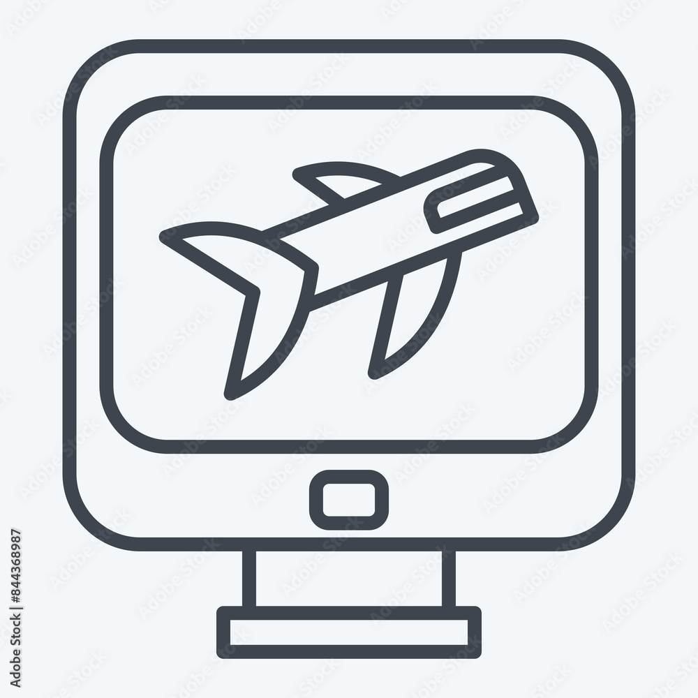 Icon Flight Check In. related to Airport symbol. line style. simple design illustration