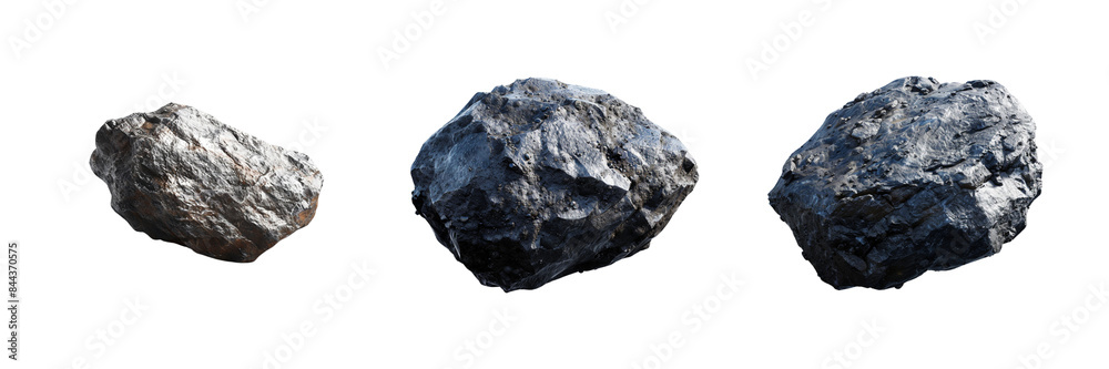 Set of a meteor with a mix of smooth and rough textures isolated high fidelity details and realistic appearance on transparent background Set of a meteor with a mix of smooth and rough textures isolated high fidelity details and realistic appearance on transparent background