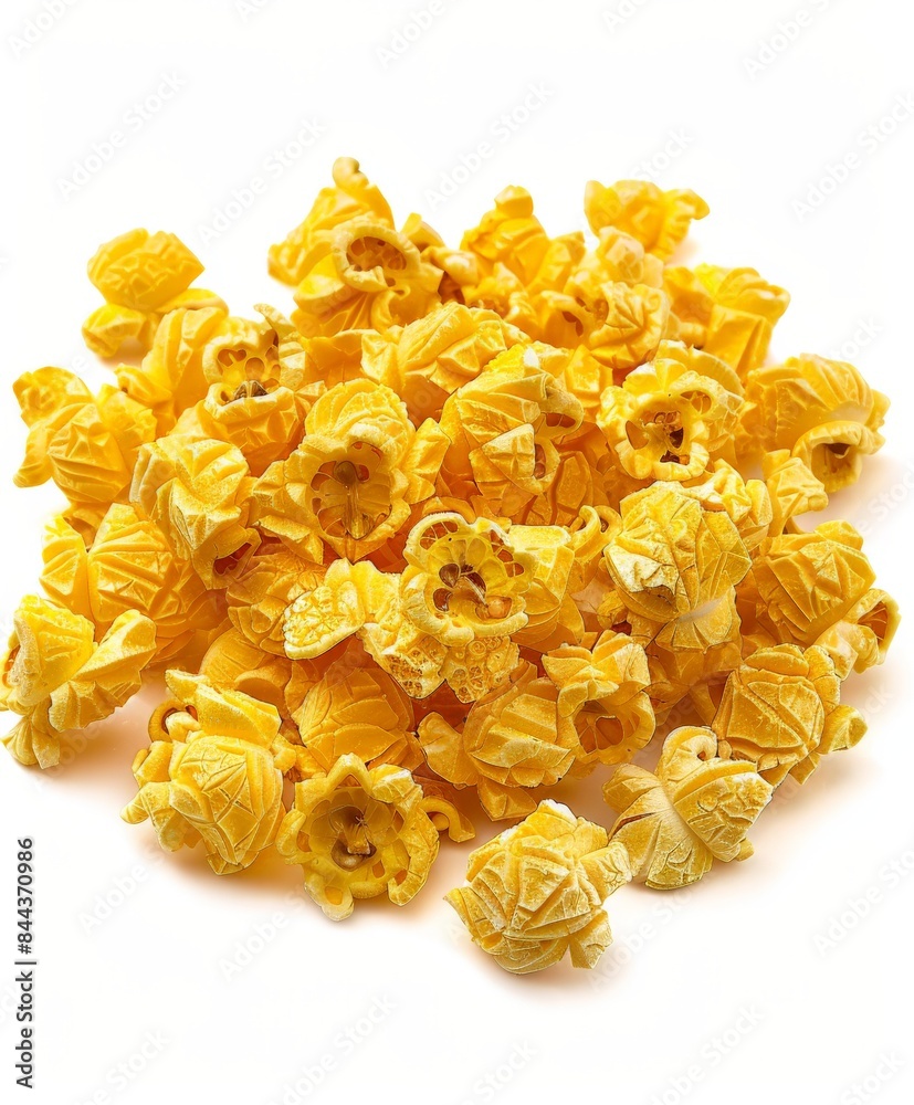 Freshly Popped Sweet Popcorn on a White Background Freshly Popped Sweet Popcorn on a White Background
