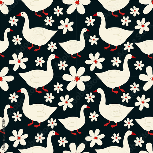 Flower vector ilustration seamless patern.Great for textile,fabric,wrapping paper,and any print.