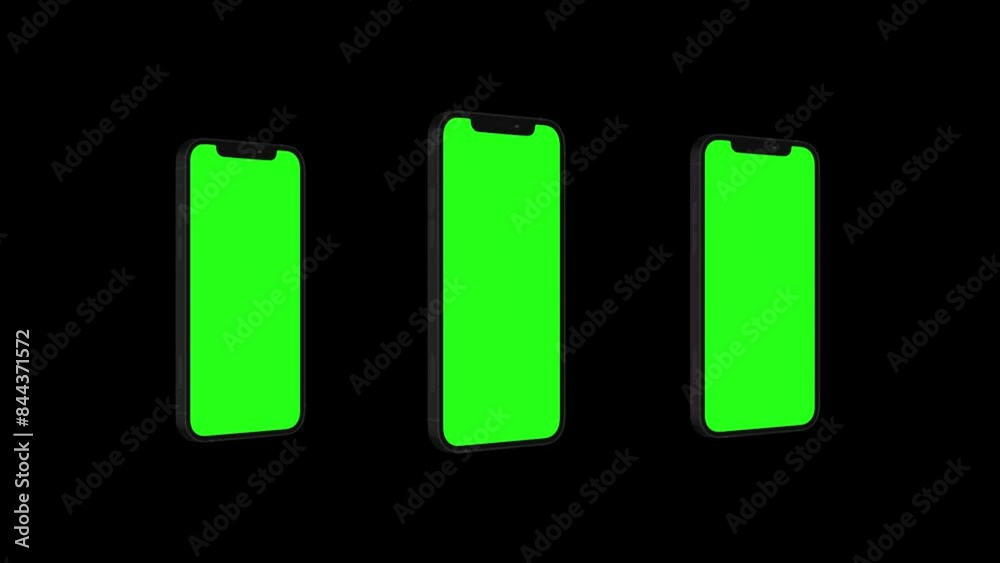Green Screen Smartphone with Black Background Green Screen Smartphone with Black Background