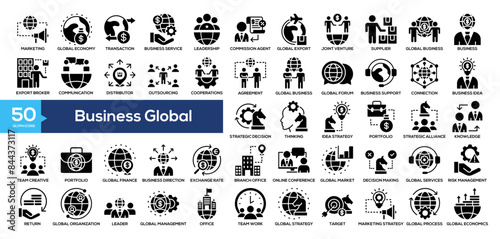  Business Global Icon Collection	 photo