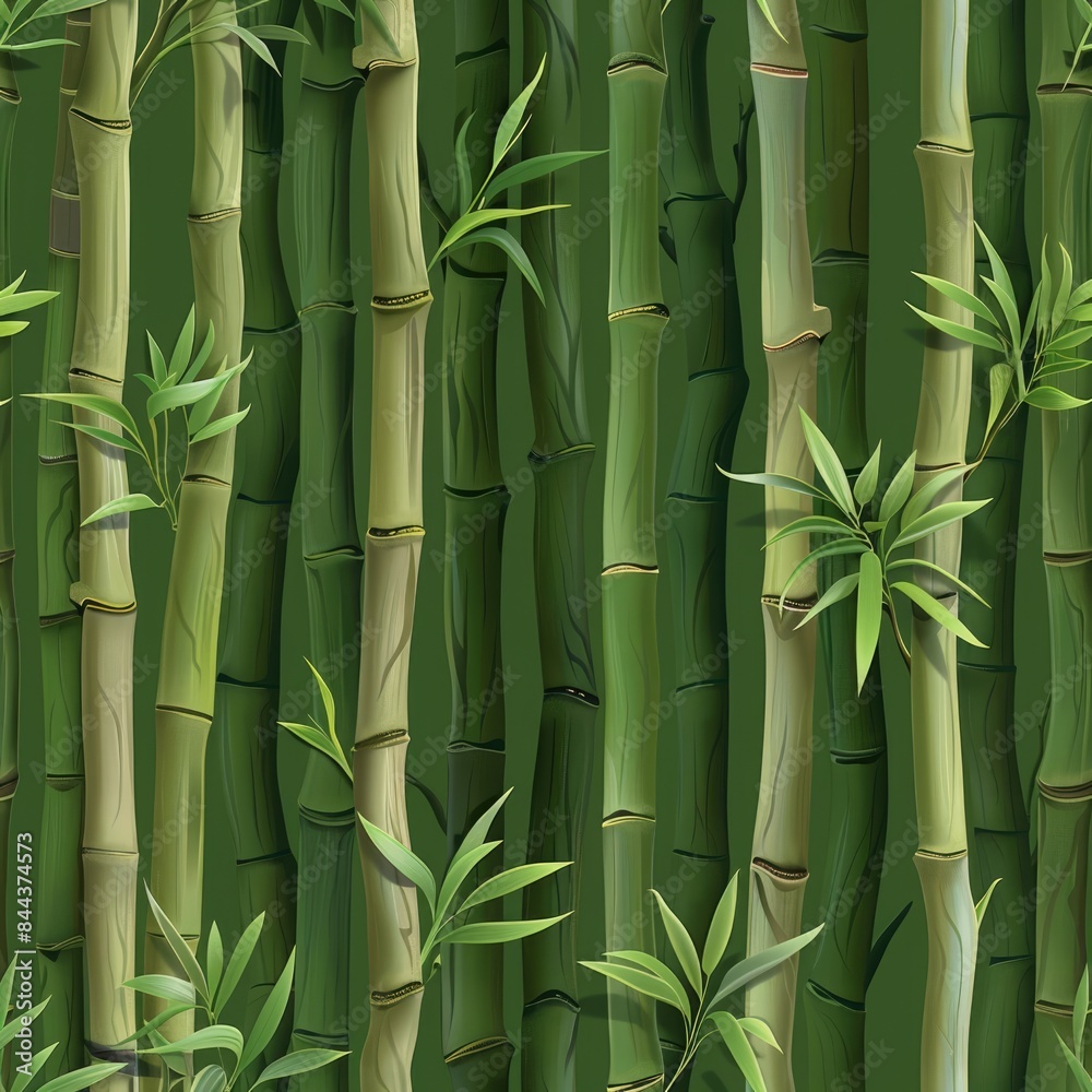 Obraz premium Create a seamless background of bamboo forests and Zen gardens, designed to tile perfectly without visible seams, a seamless pattern