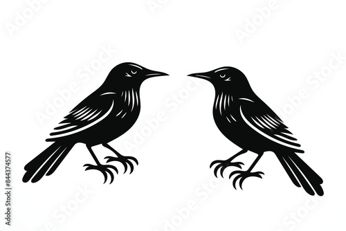 Bird silhouette set vector style Adobe Illustrator Artwork