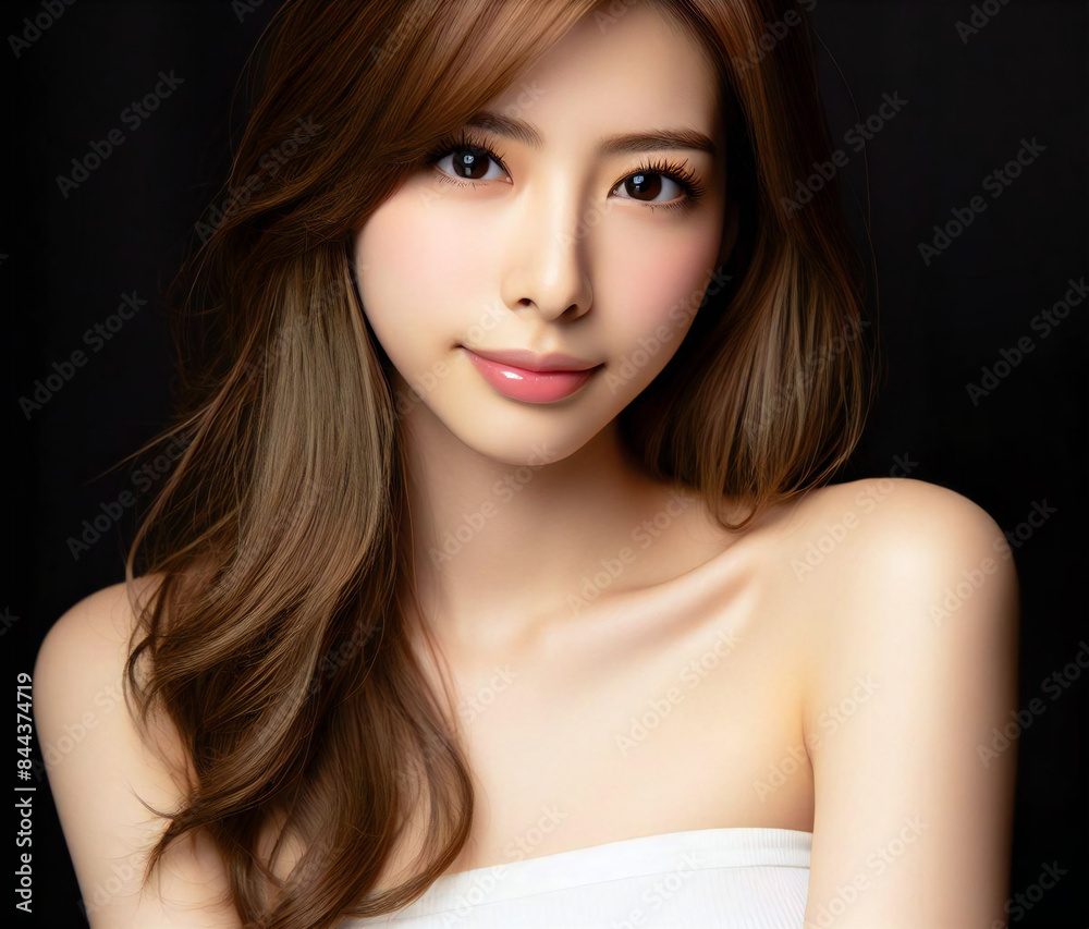 白いチューブトップの美女 白いチューブトップの美女