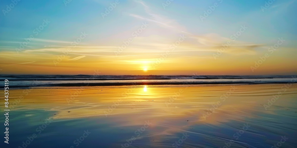 Obraz premium Sunset Reflection on the Ocean Beach