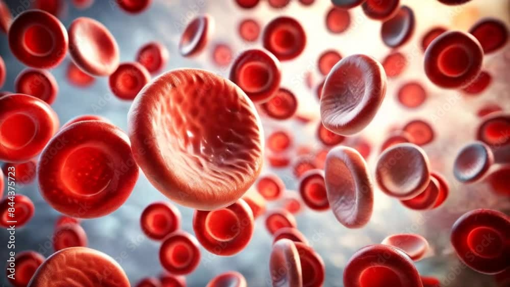 Macro blood, close-up of red blood cells molecules floating in the body. Molecular biology and medicine concept Macro blood, close-up of red blood cells molecules floating in the body. Molecular biology and medicine concept