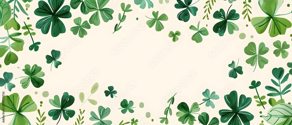 Doodle Style St Patrick s Day Border Pattern with Blank Space for Background Doodle Style St Patrick s Day Border Pattern with Blank Space for Background