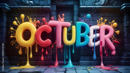 octuber text design font design