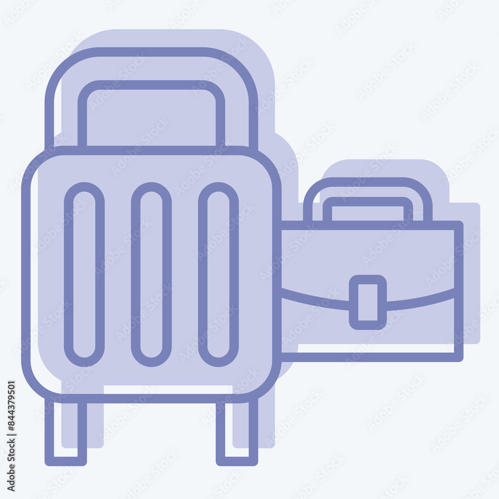 Icon Baggage. related to Airport symbol. two tone style. simple design illustration Icon Baggage. related to Airport symbol. two tone style. simple design illustration