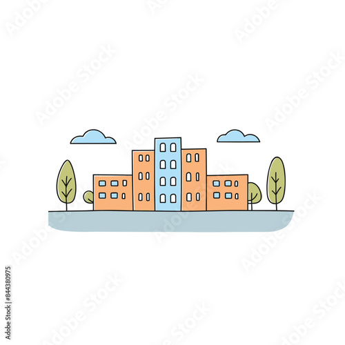 Illustration of city building landscape