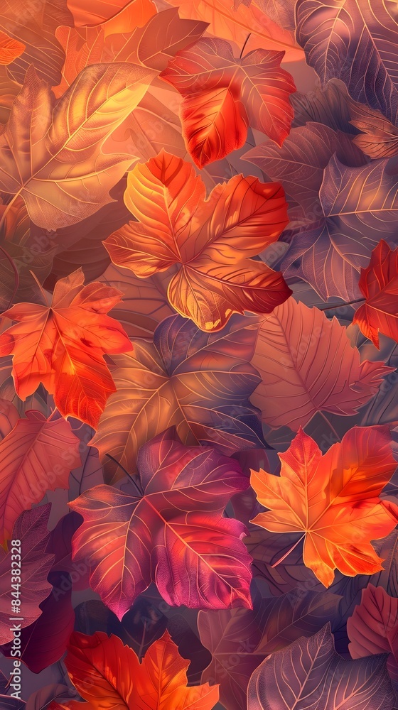 Mesmerizing Autumnal Leaves Vivid Hues Intricate Vein Patterns and Dreamy Blur Mesmerizing Autumnal Leaves Vivid Hues Intricate Vein Patterns and Dreamy Blur