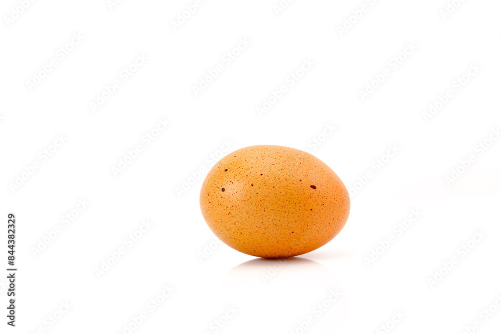 Close-up view of chicken eggs on white background. Close-up view of chicken eggs on white background.