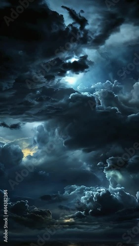 Very dark, dark, endler abyss cloud sky, no light, no land, no tree, no nothing but the only very dark sky with lot of clouds photo