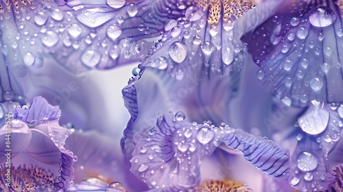 Ethereal Floral Droplets A Delicate Macro Pattern of a Fragile Blooming Flower photo