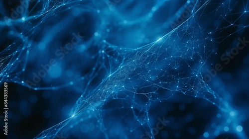 Abstract dots and lines, cyberspace, digital, waves, flowing particles with lines and dots, 3D background, technology, big data visualization. artificial intelligence