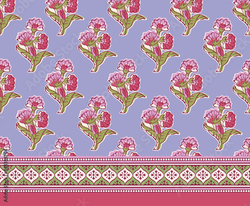 COLORFUL INDIAN FLORAL TRADITIONAL BLOCK PRINT DESIGN AJRAKH PRINTS BATIK PRINTS SANGANER JAIPUR SEAMLESS PATTERNS