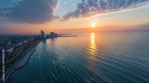 Azerbaijan, very beautiful Caspian Sea. 