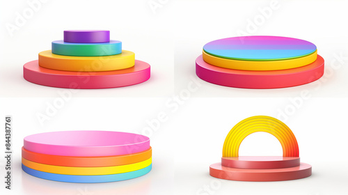 set of colorful plastic caps